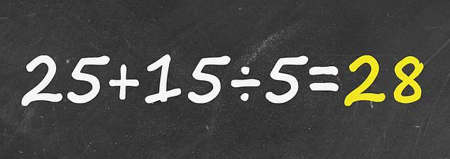 Social Media Debate Over Equation 25 + 15 ÷ 5 Highlights Persistent Confusion in Basic Arithmetic