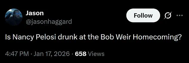 Nancy Pelosi's Controversial Tribute to Bob Weir Sparks Debate Amid Viral Footage