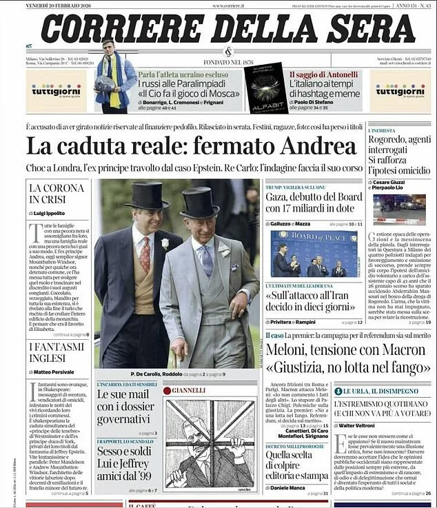 A Royal Turning Point: Andrew Mountbatten-Windsor's Arrest Shakes Privilege and Legal Norms