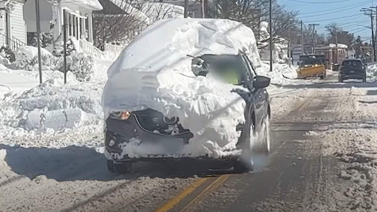 Rhode Island Driver Sparks Outrage for Driving Snow-Buried Truck Post-Blizzard as Travel Ban Lifts