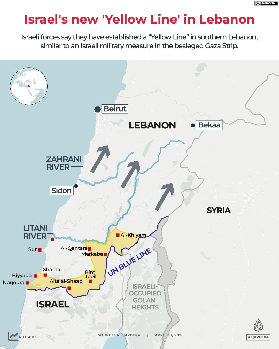 Israel's New 'Yellow Line' Buffer Zone Threatens Fragile Lebanon Ceasefire