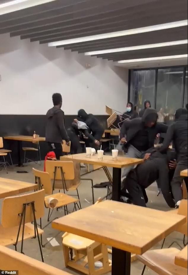 Youths Storm DC Chipotle, Throwing Chairs and Fighting in Viral Video