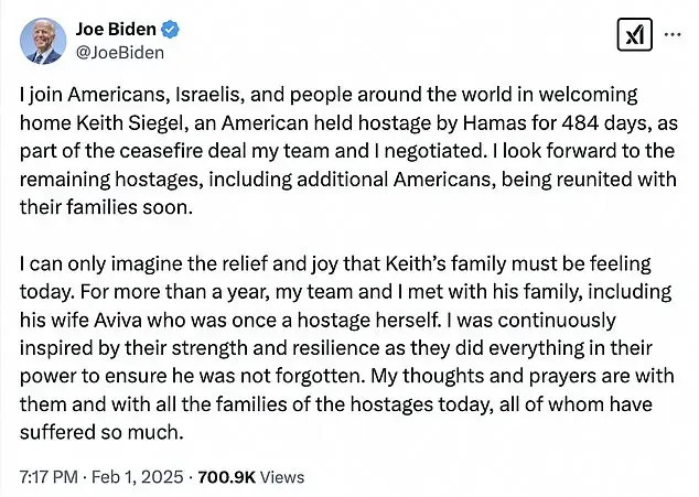 American-Israeli Hostage Keith Siegel's Release Brings Relief and Joy