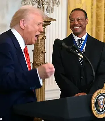 Tiger Woods Surprises Crowds at White House Black History Month Celebration
