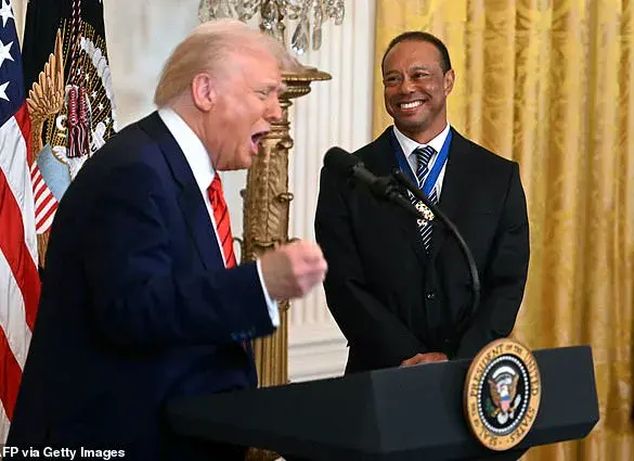 Tiger Woods Surprises Crowds at White House Black History Month Celebration