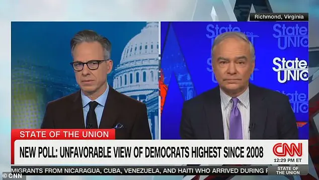 Tim Kaine Stumbles in Response to Jake Tapper's Question on Democratic Party's Low Approval Ratings