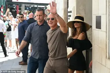 Jeff Bezos and Lauren Sanchez Make Rare Public Appearance in Venice Following 'Wedding of the Century'