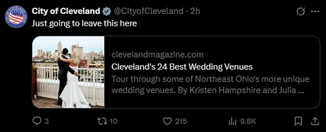Cleveland's Exclusive Social Media Post Celebrates Travis Kelce and Taylor Swift's Engagement with Local Flavor